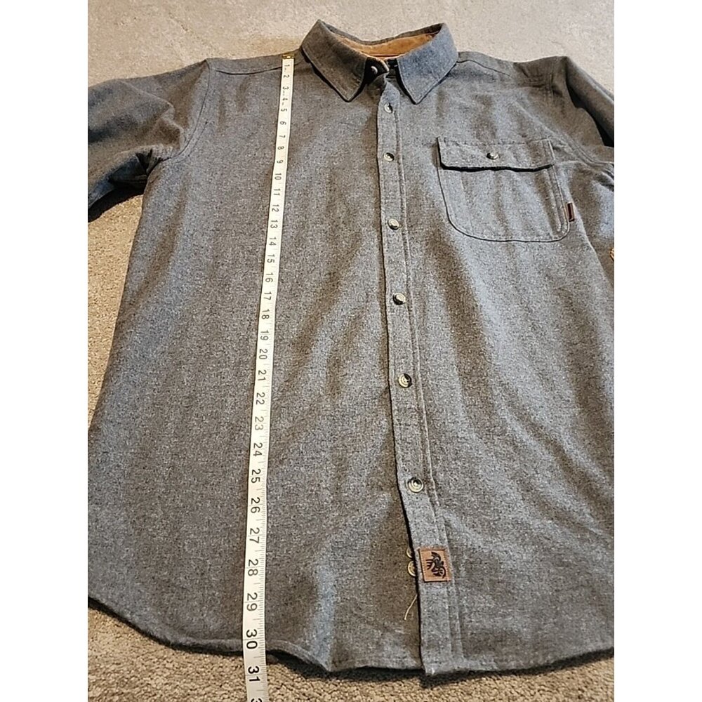 Legendary Whitetails Shirt Sz.  L Gray The Original Buck Camp Corduroy Cuff - Picture 7 of 9